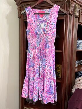 Lilly Pulitzer Vivette dress in Raz Berry Sea You Soon